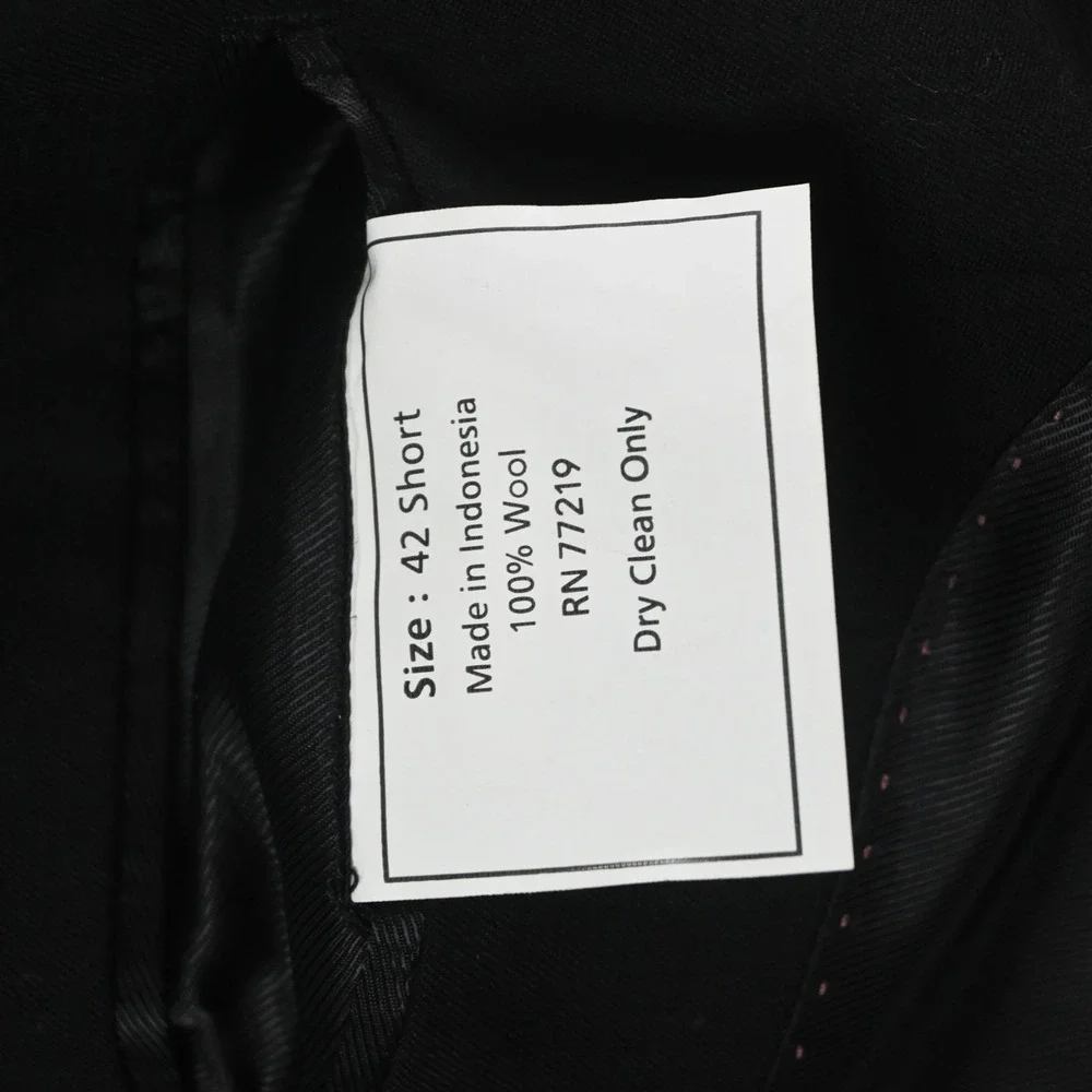 Pronto Uomo‎ 42S Black 100% Wool Mens Blazer Suit Jacket Sport Coat